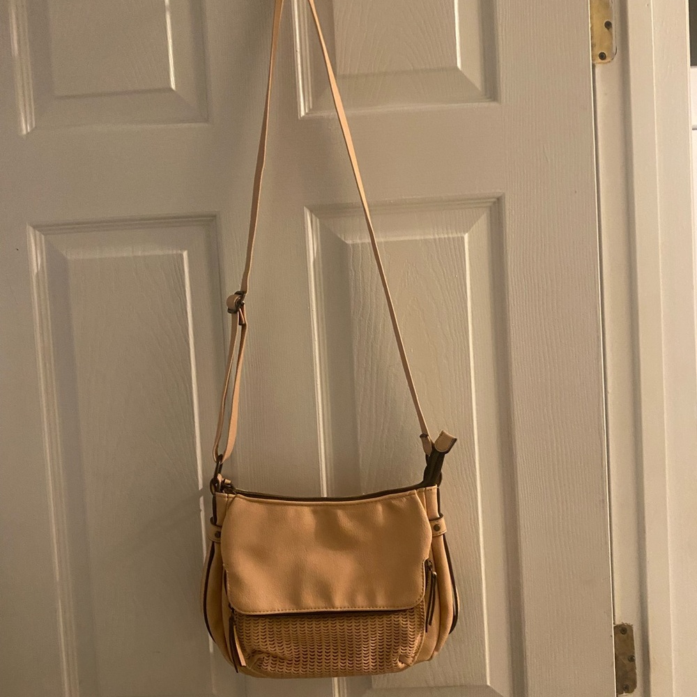 Blush Woven Shoulder Bag
